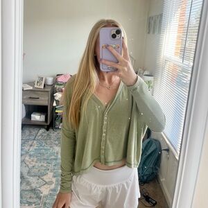 Out From Under Cropped Long Sleeve Sweater